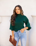 Hickory Ribbed Knit Sweater - Hunter Green Ins Street