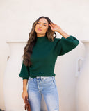Hickory Ribbed Knit Sweater - Hunter Green Ins Street