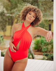 Surfside Halter One Piece - Red - FINAL SALE Ins Street