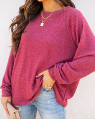 Quinley Knit Raglan Top - Burgundy Ins Street