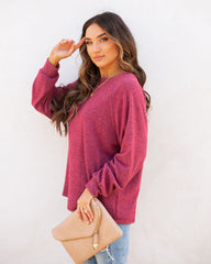 Quinley Knit Raglan Top - Burgundy Ins Street