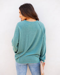 Quinley Knit Raglan Top - Sea Green Ins Street