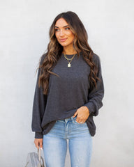 Quinley Knit Raglan Top - Charcoal Ins Street