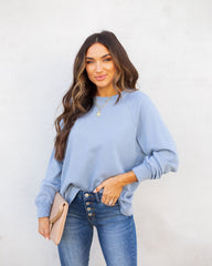 Heads Up Cotton Blend Raglan Pullover - Blue Ins Street