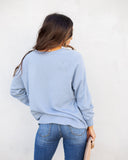 Heads Up Cotton Blend Raglan Pullover - Blue Ins Street