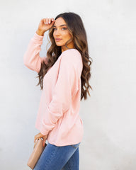 Heads Up Cotton Blend Raglan Pullover - Blush Ins Street