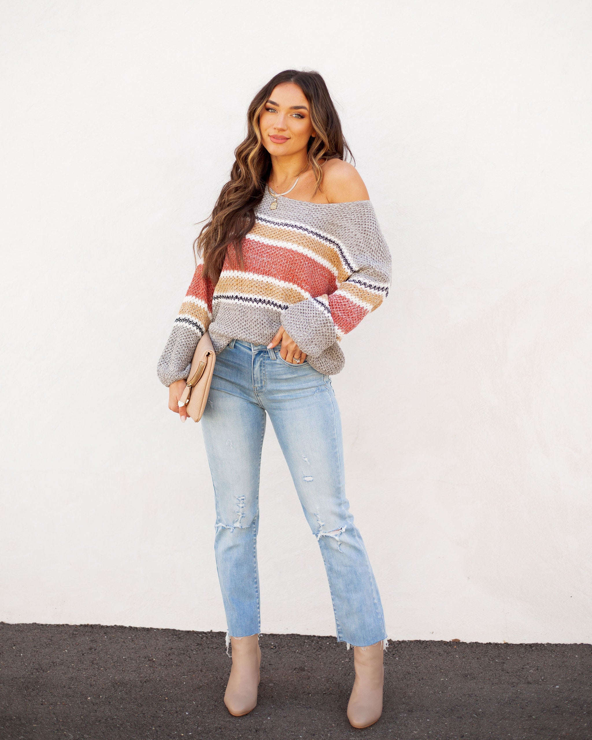 Guidance Cotton Blend Striped Sweater Ins Street