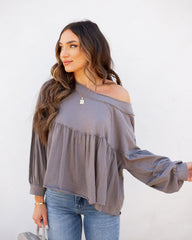 Sierra Cotton Babydoll Top - Ash Grey Ins Street