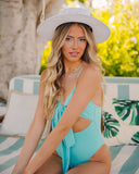 Turquoise Waters Criss Cross Cutout One Piece - FINAL SALE ENVY-001