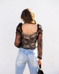 Belle Lace Up Cropped Lace Top InsStreet