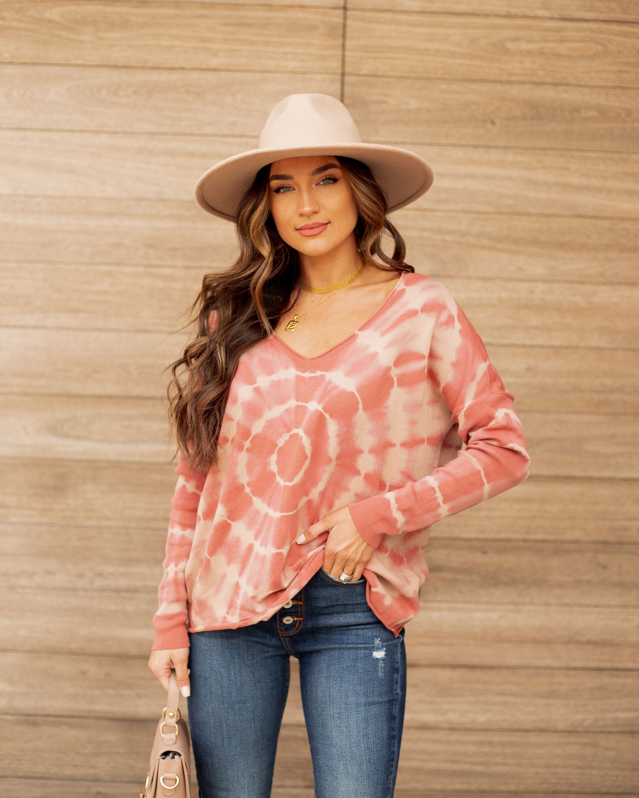 Fun, Fun, Fun Cotton Tie Dye Lightweight Sweater - Wood Rose Ins Street