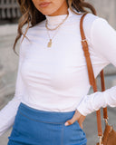 Past Or Present Turtleneck Knit Top - White Ins Street