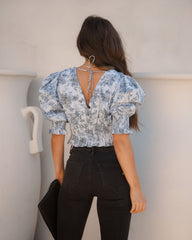 Holloway Cotton Floral Smocked Crop Top Ins Street