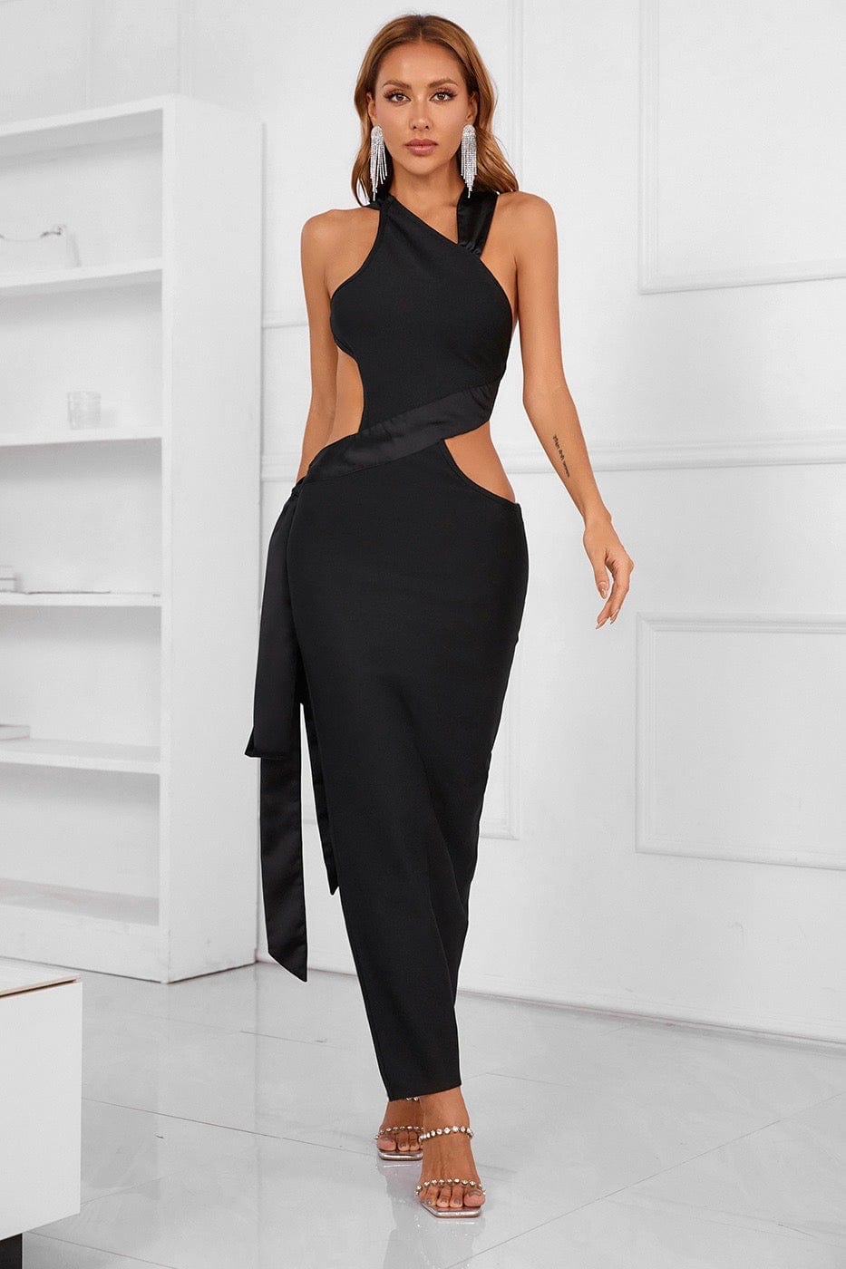 Tia Halter Asymmetric Bandage Dress Ins Street