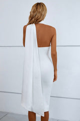 Enya High Neck Drape Bandage Dress Ins Street