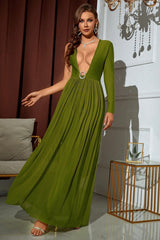 Favana Deep V-Neckline Maxi Bandage Dress Ins Street