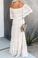 Forever glam ruffled strapless maxi dress Ins street