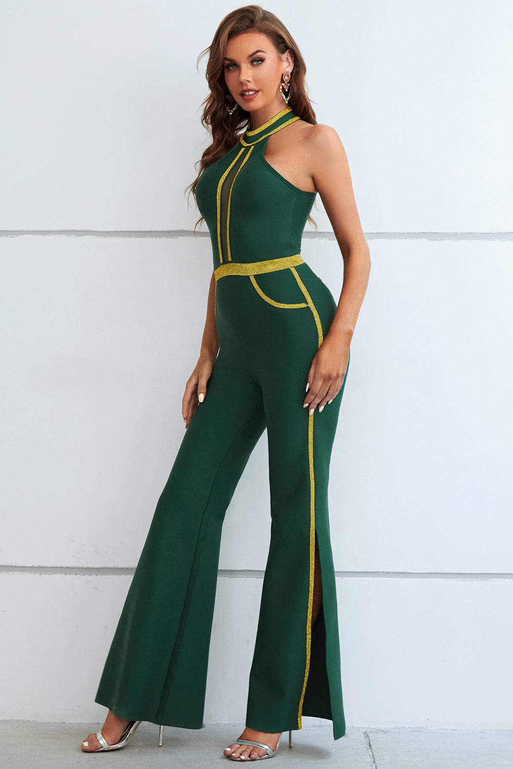 Hanny Trend High Neck Bandage Jumpsuit Ins Street