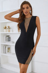 Perrin Sleeveless Mesh Bandage Dress Ins Street