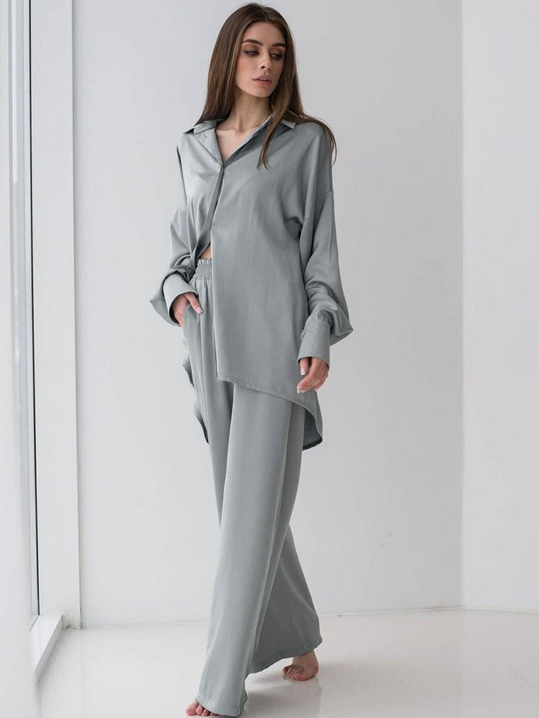 Silky Simple Pure Color Ladies Pajamas 2023-03-14 InsStreet