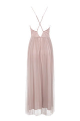 Kahli V-neck Chiffon Pink Sheer Dress Ins street