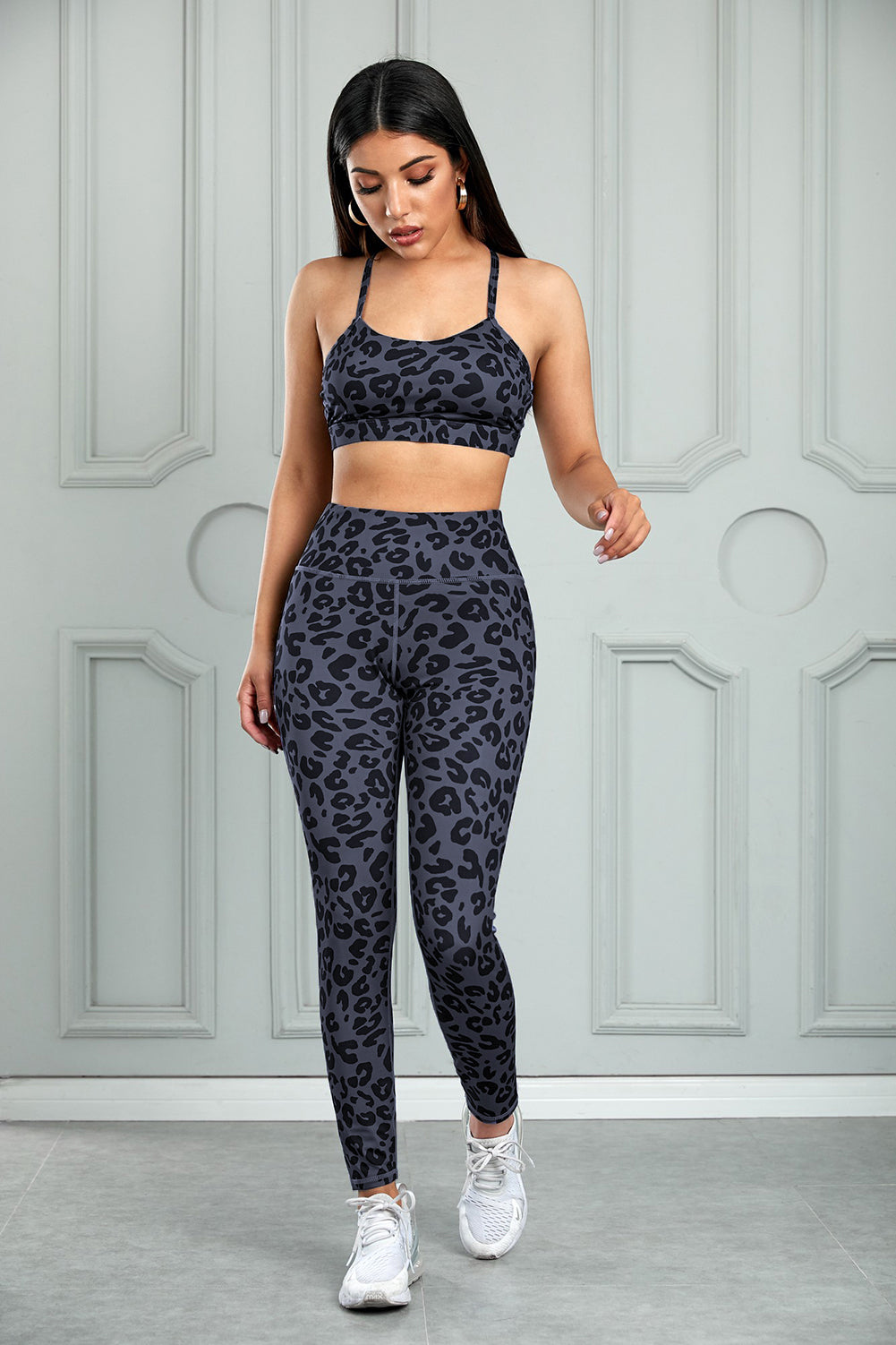 Leopard Sports Bra and Leggings Set Ins Street