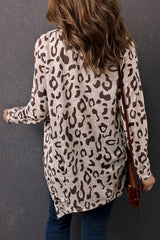 Leopard Long-Sleeve Open Front Cardigan Ins Street