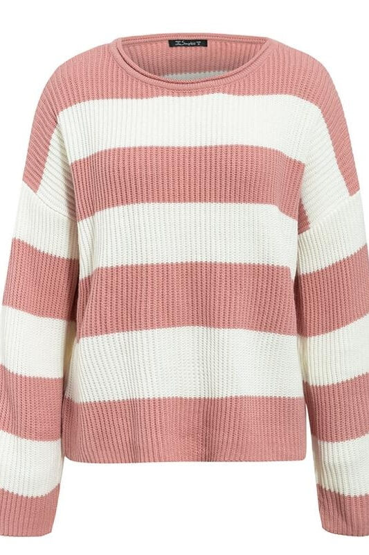 Loose Autumn & Winter Striped Pullover Sweater Ins street