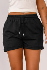 Drawstring Cuffed Shorts with Pockets Ins Street