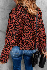 Leopard Print Raw Hem Jacket Ins Street