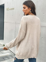 Solid Color v-neck Cardigan Knit Sweater 2023-03-14 InsStreet