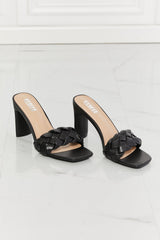 MMShoes Top of the World Braided Block Heel Sandals in Black Ins Street