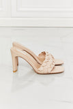 MMShoes Top of the World Braided Block Heel Sandals in Beige Ins Street