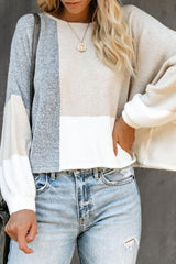 Colorblock Dolman Sleeve Knit Sweater Ins street