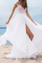Patchwork Floor-Length Cap Sleeve High Waist Women's Dress Ins street