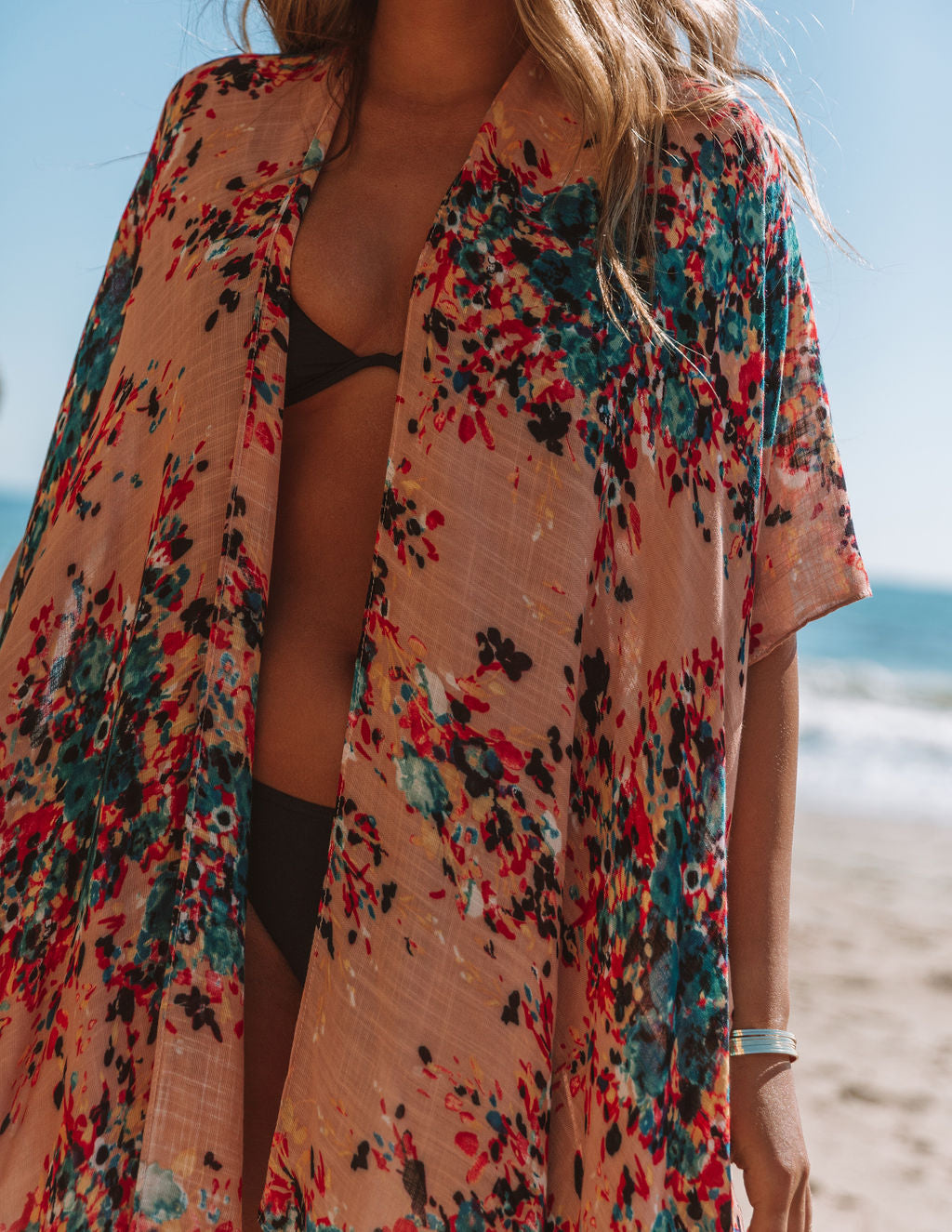 It Just Blooms Kimono - Nude/ Teal Ins Street