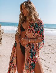 It Just Blooms Kimono - Nude/ Teal Ins Street