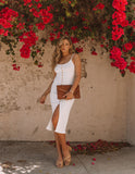 Scarlett Ribbed Knit Midi Dress - White Ins Street