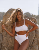 PREORDER - Float Ribbed Cut Out Bikini Bottom - White Ins Street