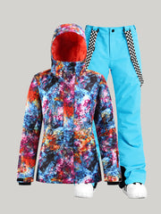 New Winter Snow Suit Single And Double Board Outdoor Mountaineering Waterproof Thick Warm Breathable Ski Suit Ins Street