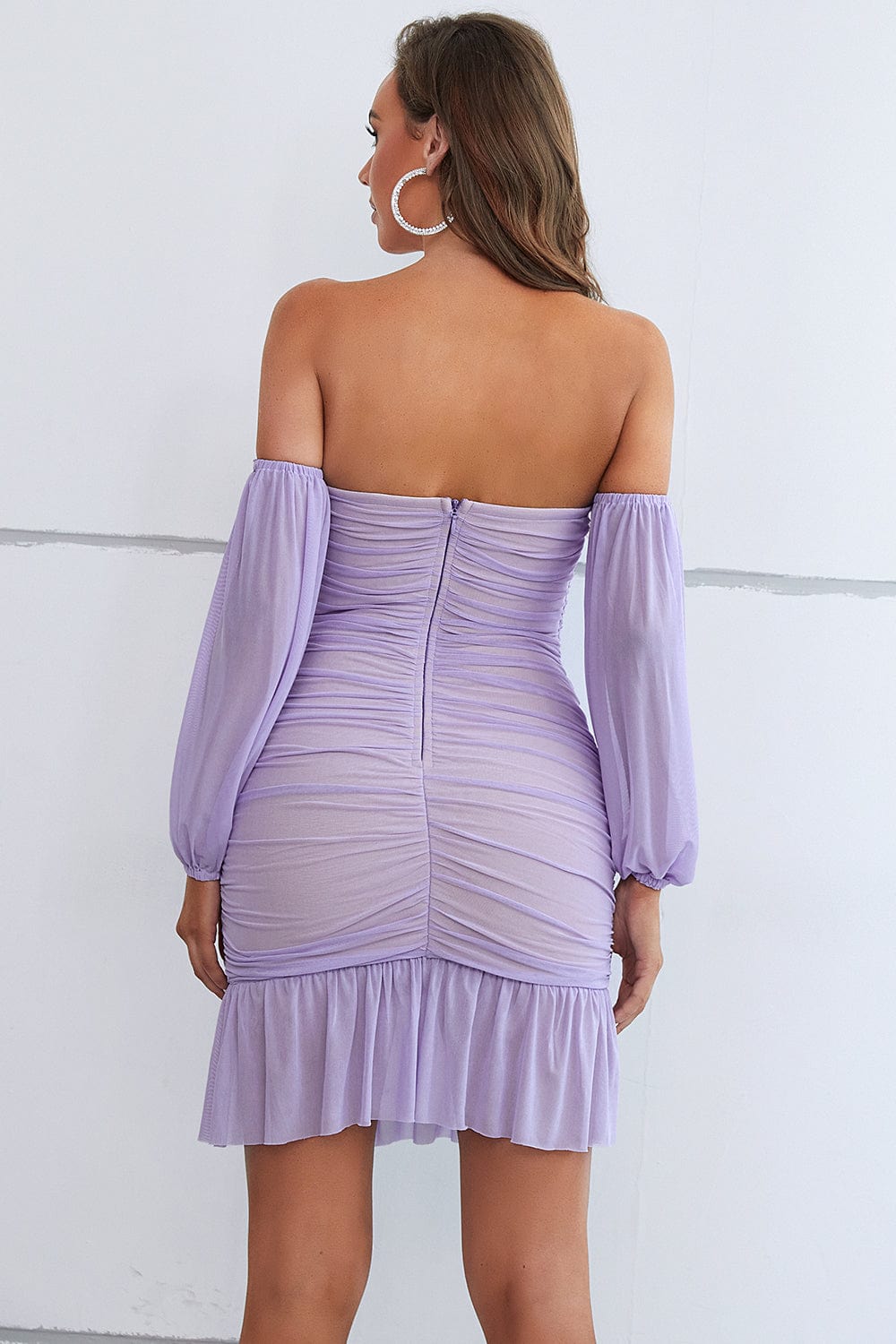Lora Off Shoulder Mesh Party Dress Ins Street