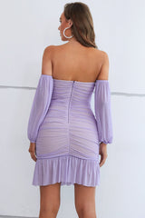 Lora Off Shoulder Mesh Party Dress Ins Street