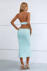 Tina Halter Cut Out Maxi Bandage Dress Ins Street