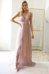 Kahli V-neck Chiffon Pink Sheer Dress Ins street