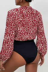 Leopard Print Bubble Sleeve Bodysuit Ins Street