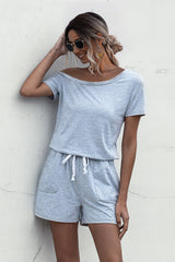 One Shoulder Tie Waist Romper Ins Street