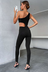 One-Shoulder Cutout Jumpsuit Ins Street