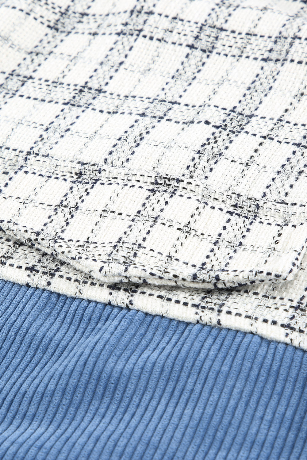 Plaid Color Block Curved Hem Shirt Jacket Ins Street