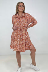 Easel Floral Printed Button Down Shirt Dress Kiwidrop