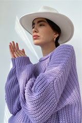 Loose Candy Color Round Neck Sweater Ins street